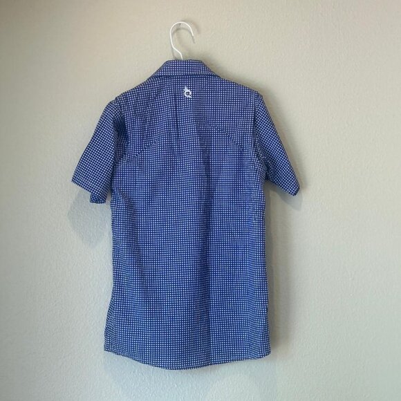 Guayabera- Navy Blue and White Gameday Gingham Dress (Little Girls Size 5) - Picture 2 of 8